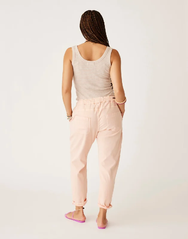 Zoe Twill Pant: Peach