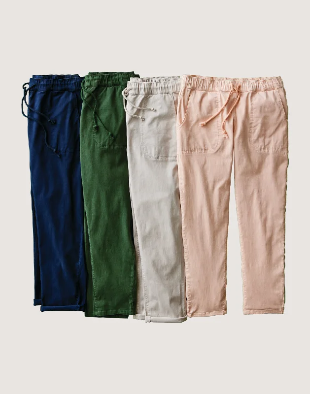 Zoe Twill Pant: Peach