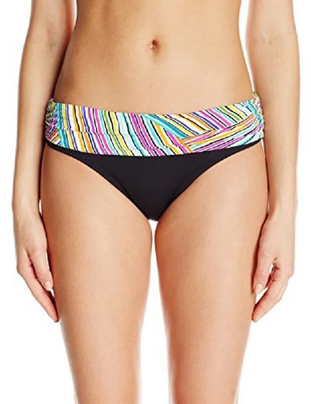 Anne Cole Women's Mid-Rise Bikini Bottom, Multi, XS