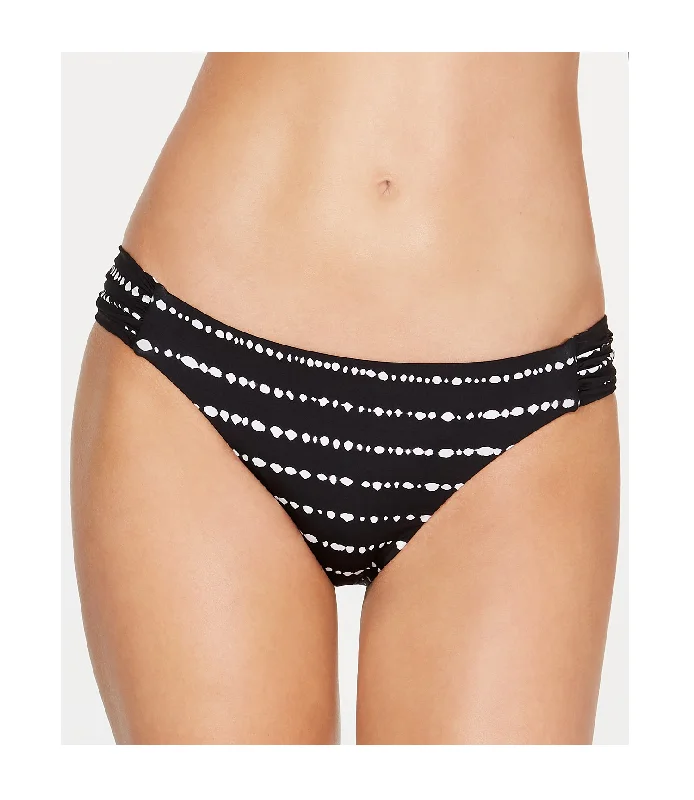 Bar III Women's Dotted Stripe Bikini Bottoms, Black, M