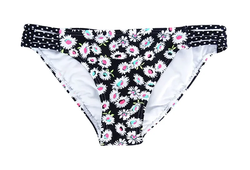 California Waves Juniors' Daisy Duke Floral-Print Bikini Bottoms, XS