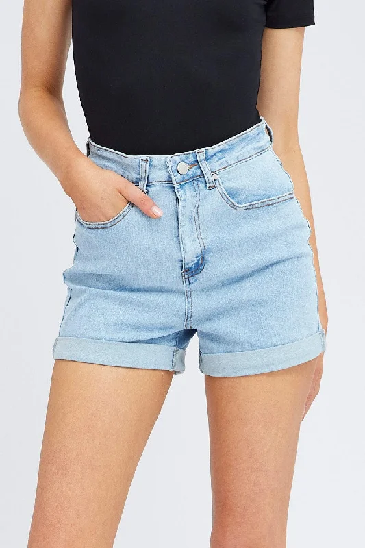 Denim Stretch Denim Shorts