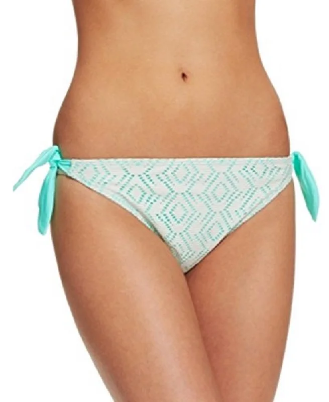 Hula Honey Juniors' Crochet Side-Tie Bikini Bottom, White, XL