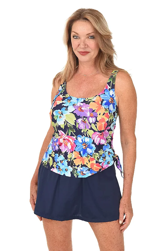 Botanic Garden Faux Tankini Swim Dress