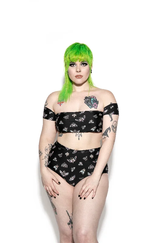 Pastel Death Moth Off The Shoulder Swim Top