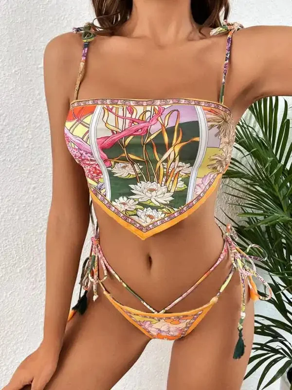 Women’s Floral Print Bikini Two-Piece Set