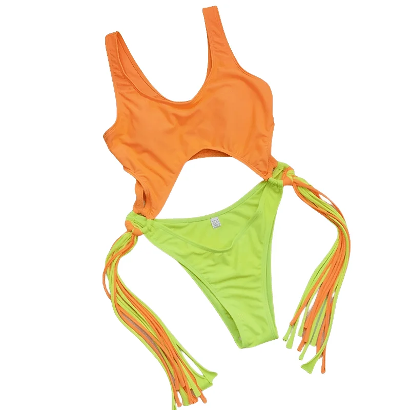 Orange-Neon Green / S