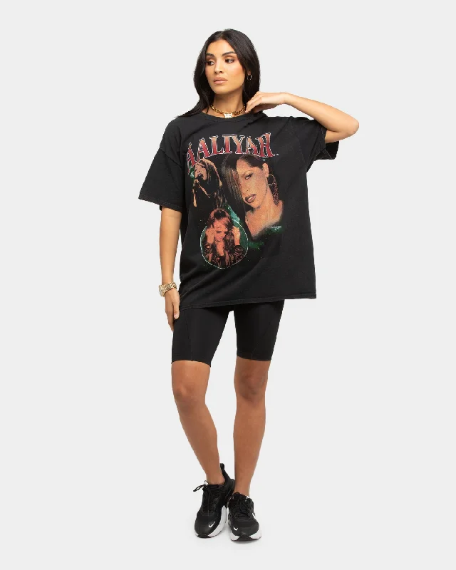 Aaliyah Collage Bootleg Vintage T-Shirt Black Wash