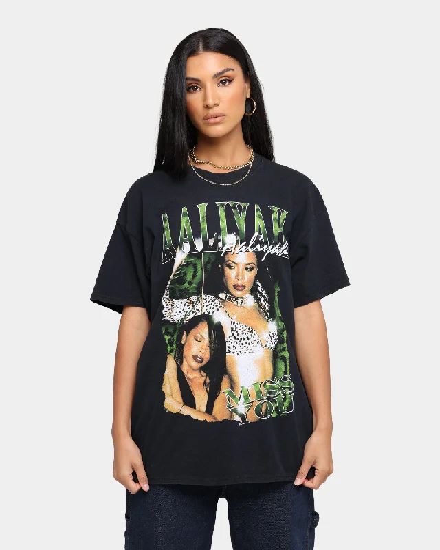 Aaliyah Miss You Vintage T-Shirt Black Wash