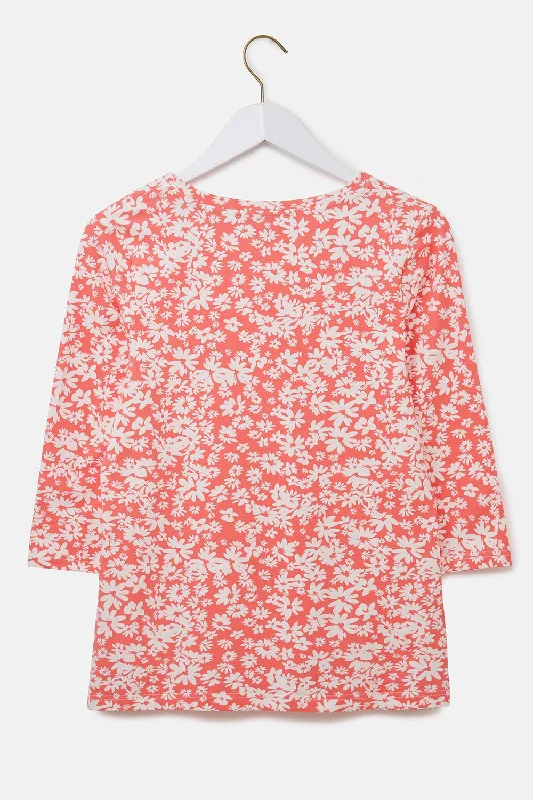 Ariana Top - Coral Daisy