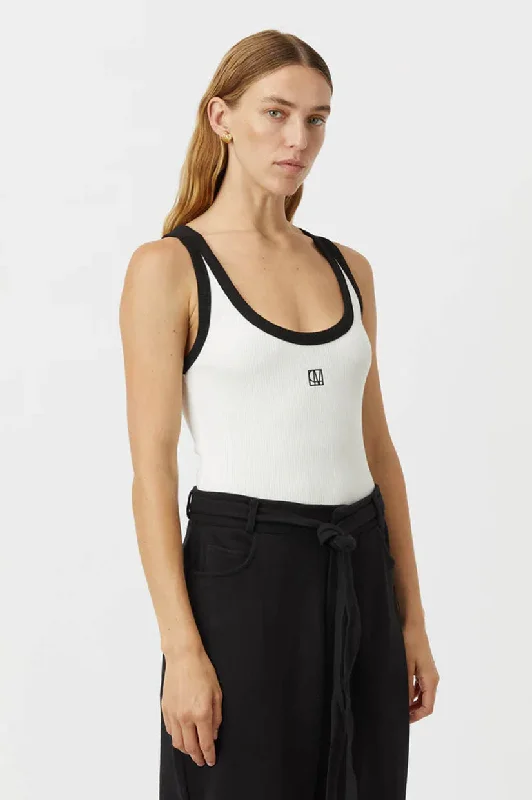 Camilla and Marc Nora Constrast Tank - White/Black