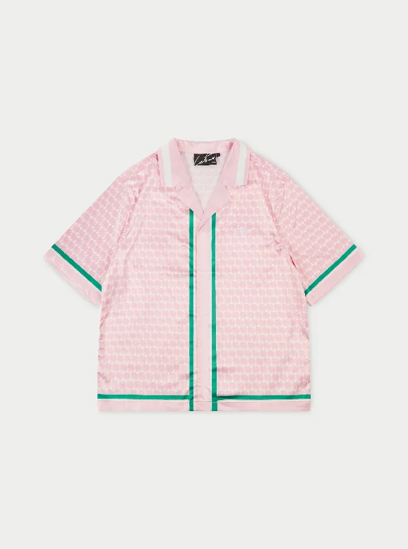 EMBLEM PRINTED RESORT SHIRT - PINK