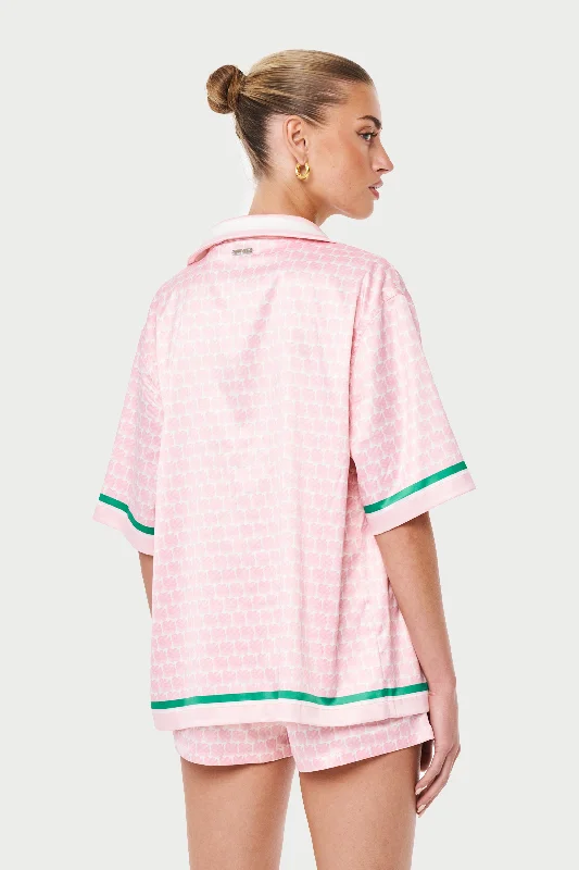 EMBLEM PRINTED RESORT SHIRT - PINK