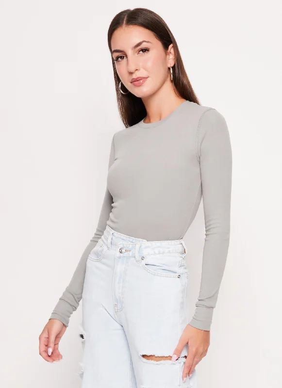 Basic Crew Neck Long Sleeve Top