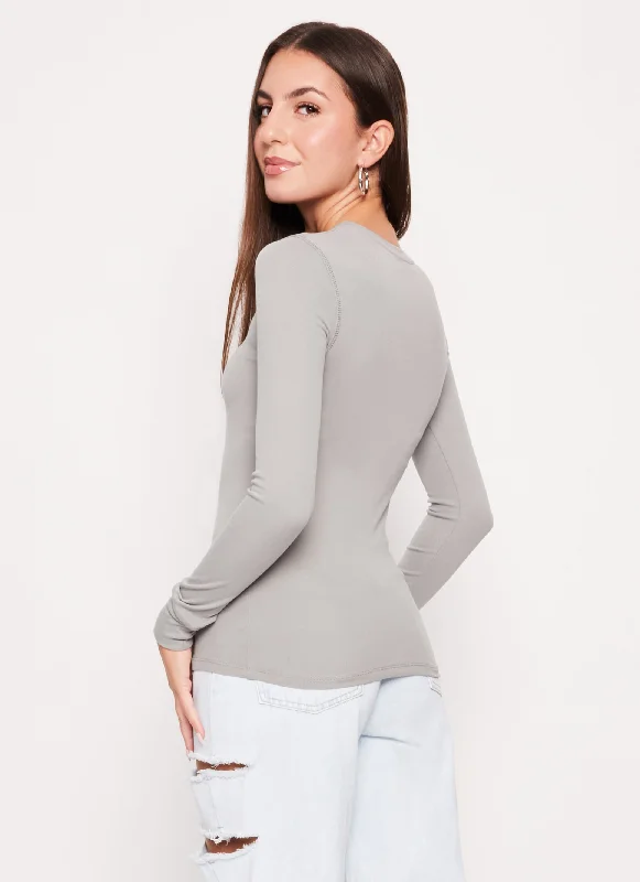 Basic Crew Neck Long Sleeve Top