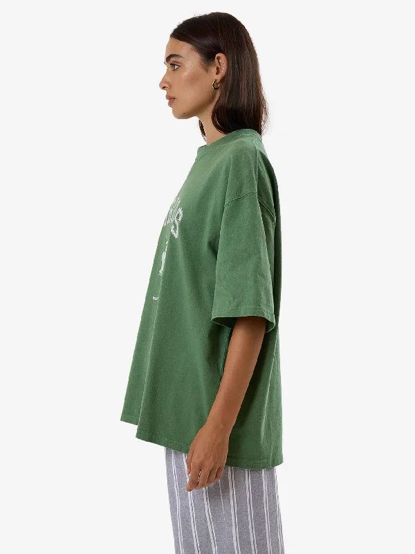 Hard Knocks Oversized Tee - Elm Green