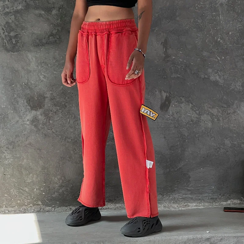 INVERTED TRACKPANTS IN RED UNISEX]