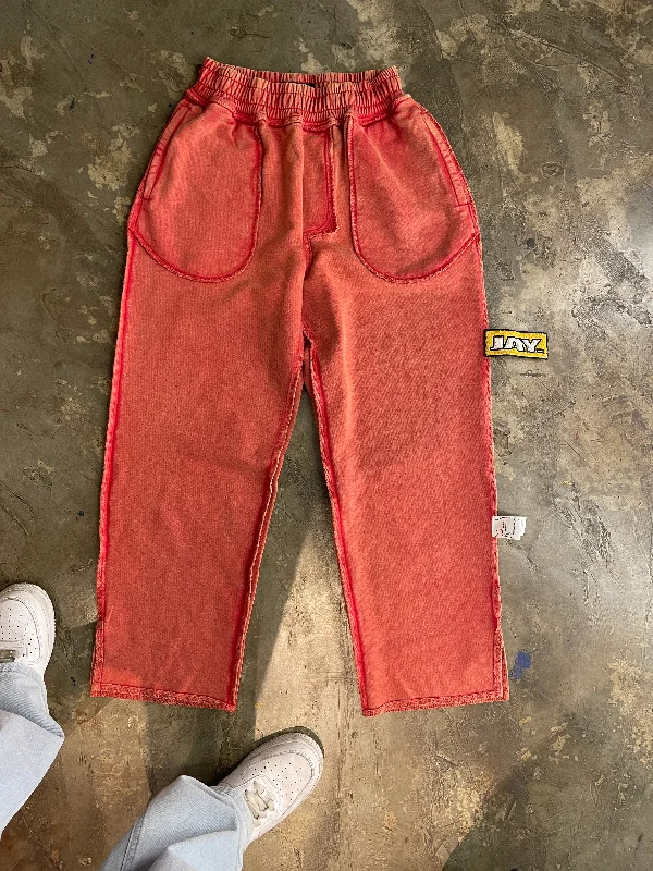 INVERTED TRACKPANTS IN RED UNISEX]