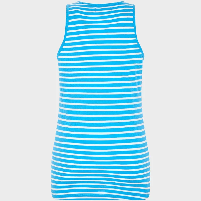 Ladies Cornflower Striped Vest