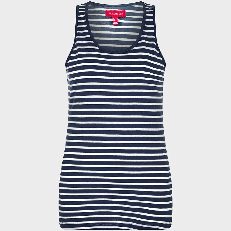 Ladies Navy Striped Vest