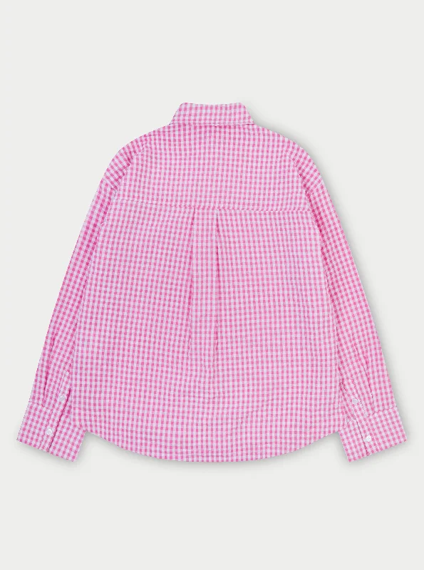 OVERSIZED GINGHAM SHIRT - PINK