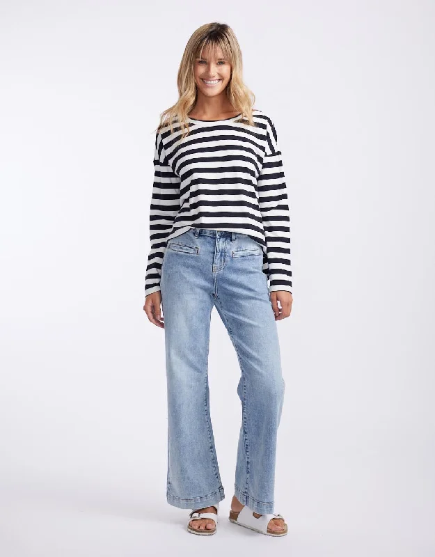 Relaxed Long Sleeve T-Shirt - Frenchie Stripe