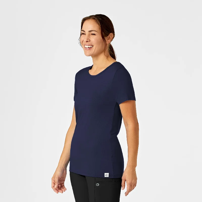 Silky Knit Short Sleeve Tee - Navy