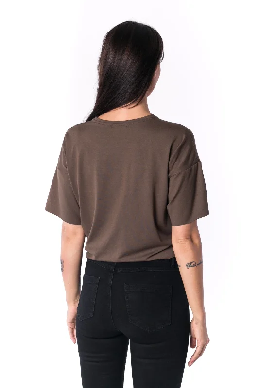 TheG Woman Panelled Oversize Crop Tee 17 // firgreen