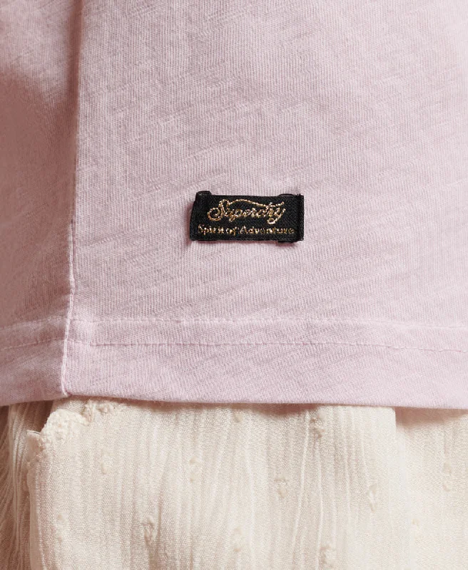 Vintage Logo Narrative T-Shirt | Rose Pink Slub