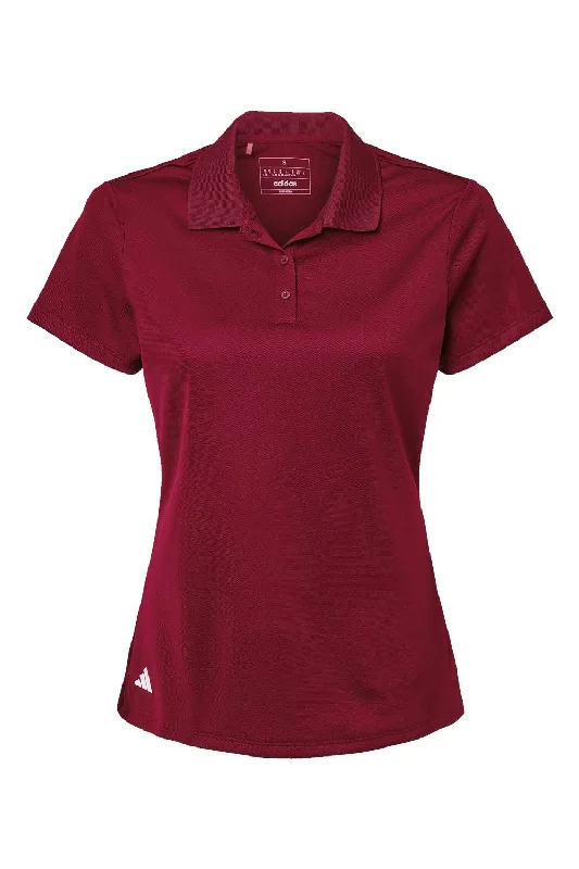 Adidas Womens UV Protection Short Sleeve Polo Shirt - Collegiate Burgundy - NEW