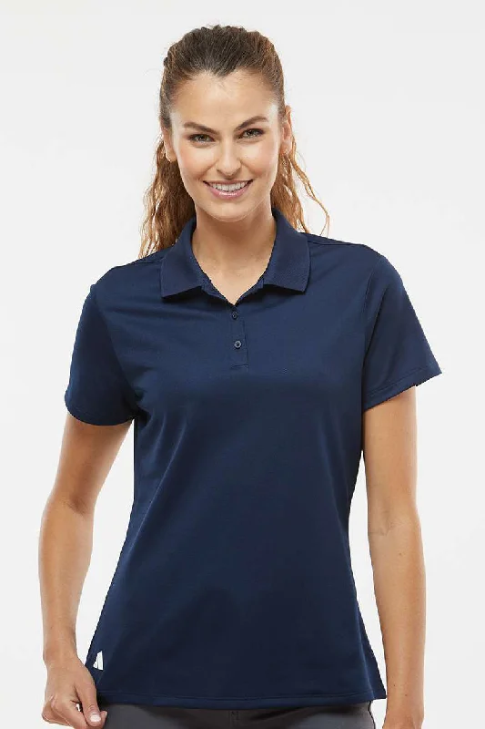 Adidas Womens UV Protection Short Sleeve Polo Shirt - Collegiate Navy Blue - NEW