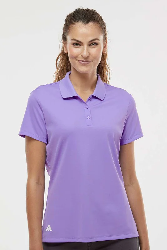 Adidas Womens UV Protection Short Sleeve Polo Shirt - Light Flash Purple - NEW