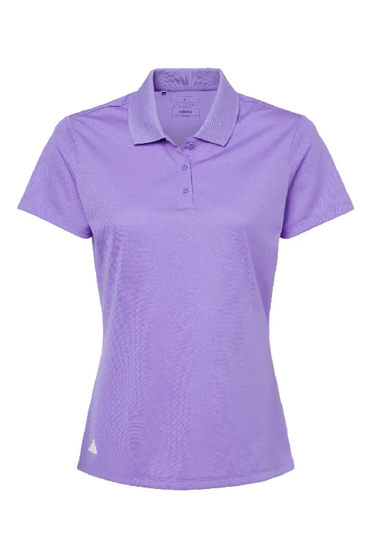 Adidas Womens UV Protection Short Sleeve Polo Shirt - Light Flash Purple - NEW