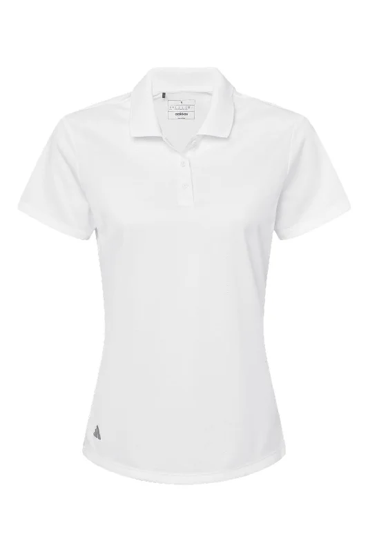 Adidas Womens UV Protection Short Sleeve Polo Shirt - White - NEW