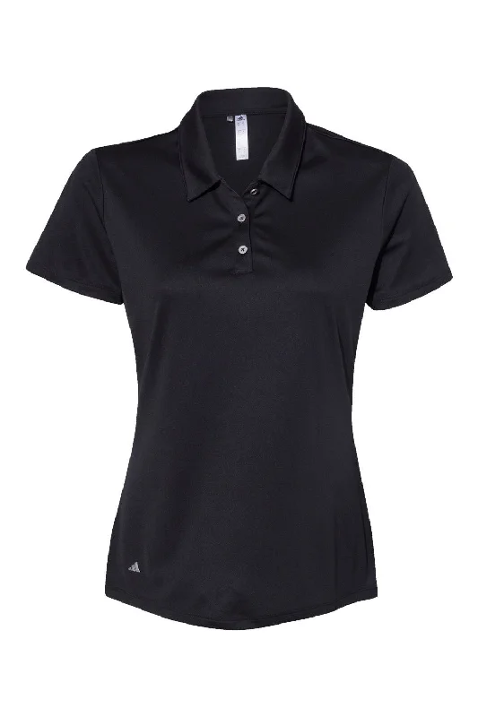 Adidas Womens Performance UPF 50+ Short Sleeve Polo Shirt - Black - NEW