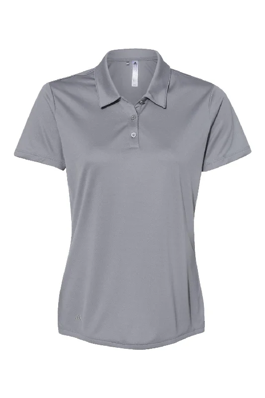 Adidas Womens Performance UPF 50+ Short Sleeve Polo Shirt - Grey - NEW