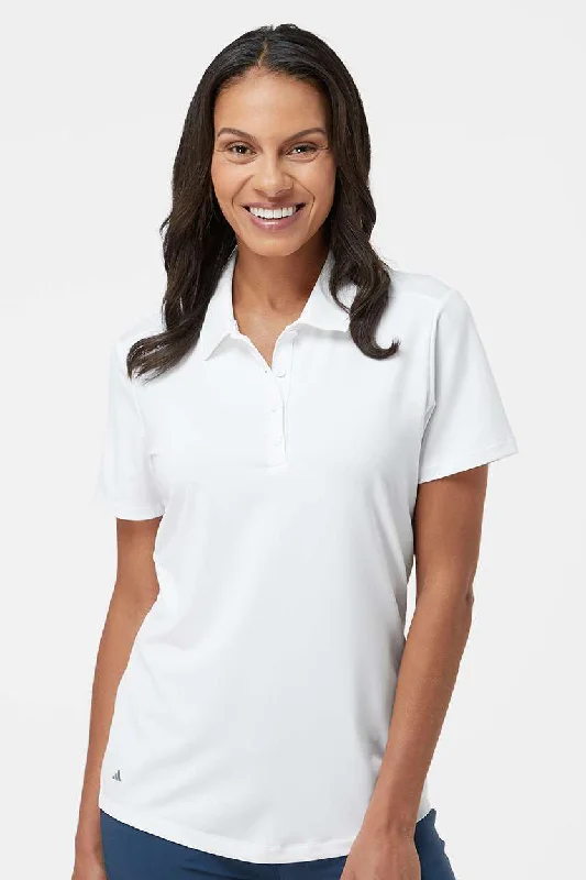 Adidas Womens Ultimate Moisture Wicking Short Sleeve Polo Shirt - White - NEW