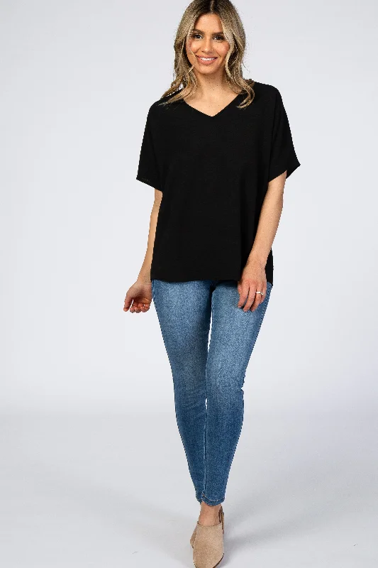 Black Short Sleeve Blouse