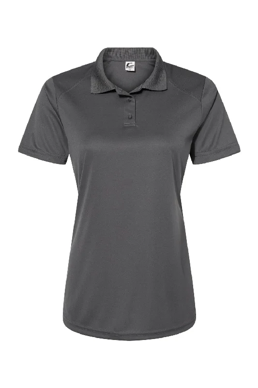 C2 Sport Womens Moisture Wicking Short Sleeve Polo Shirt - Graphite Grey - NEW