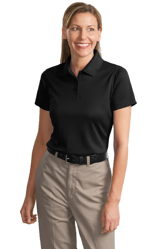 CornerStone Womens Select Moisture Wicking Short Sleeve Polo Shirt - Black