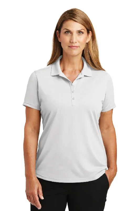 CornerStone Womens Select Moisture Wicking Short Sleeve Polo Shirt - White - Closeout