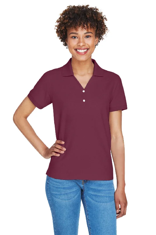 Devon & Jones Womens Short Sleeve Polo Shirt - Burgundy