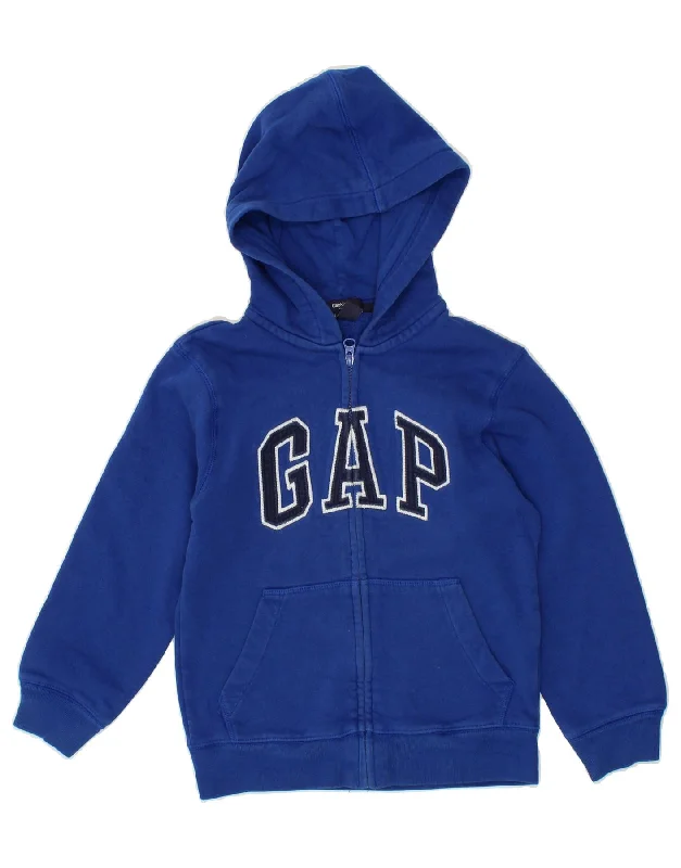 GAP Boys Graphic Zip Hoodie Sweater 6-7 Years Black Cotton