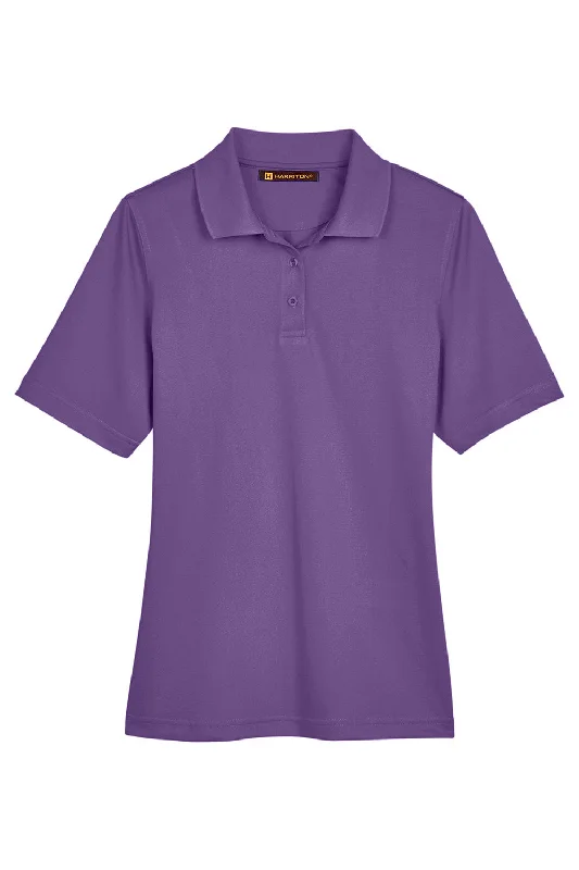 Harriton Womens Advantage Performance Moisture Wicking Short Sleeve Polo Shirt - Team Purple