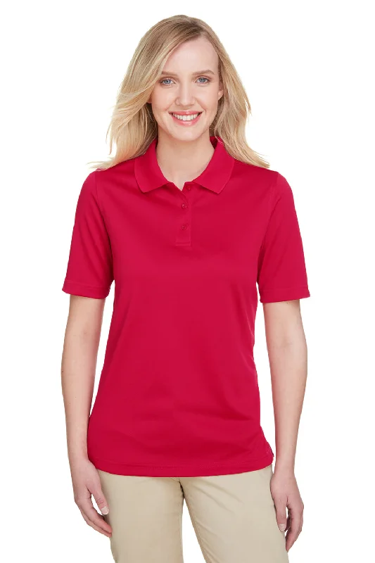 Harriton Womens Advantage Performance Moisture Wicking Short Sleeve Polo Shirt - Red