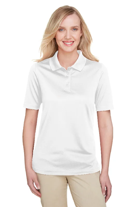 Harriton Womens Advantage Performance Moisture Wicking Short Sleeve Polo Shirt - White