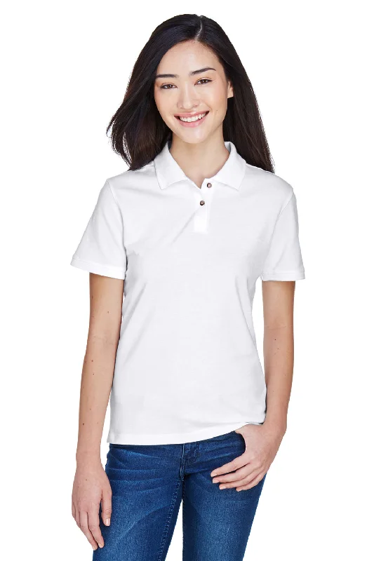 Harriton Womens Short Sleeve Polo Shirt - White