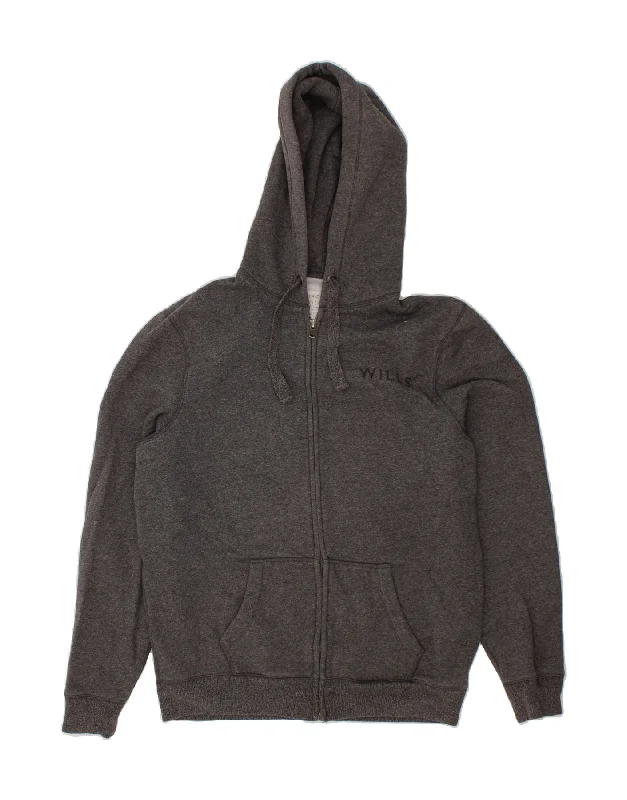 JACK WILLS Mens Zip Hoodie Sweater Large Grey Cotton