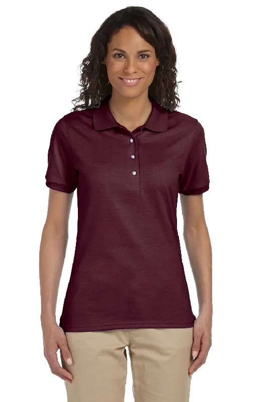 Jerzees Womens SpotShield Stain Resistant Short Sleeve Polo Shirt - Maroon