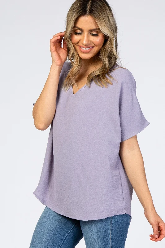 Lavender Short Sleeve Blouse